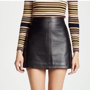 Cupcakes and Cashmere Leather A-Line Miniskirt